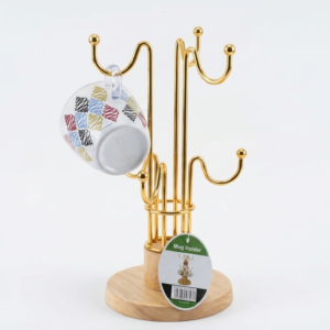 Aurelia Gilded Wood Mug Tree Holder