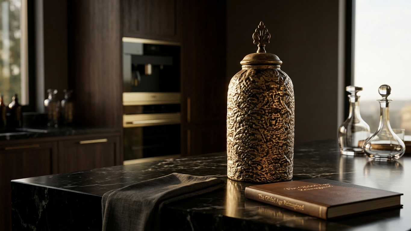 Imperial Gilded Damask Jar Accent - Image 2