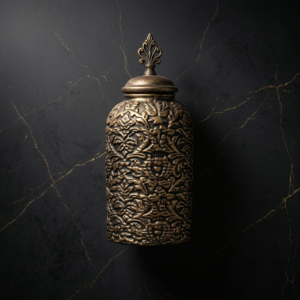 Imperial Gilded Damask Jar Accent