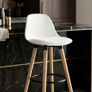 Nordic Minimalist Oak Bar Stool