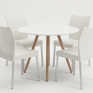Nordic Minimalist 5-Piece Round Dining Table Set