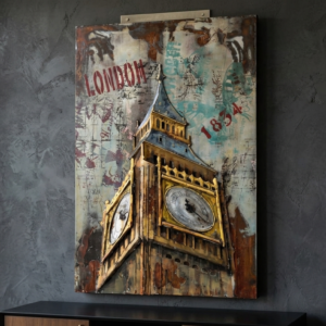 Vintage London Big Ben 3D Metal Wall Art