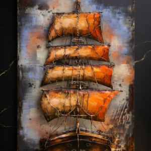 Sovereign Galleon Vintage 3D Metal Wall Art