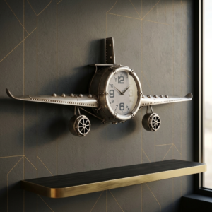 Aviator Monoplane Sculpted Wall Clock