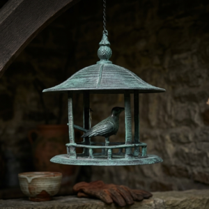 Vintage Verdigris Gazebo Bird Sanctuary Hanging Ornament